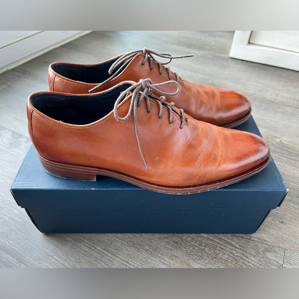 Cole Haan Washington Whole Cut Oxford Shoes Men 9.5 British Tan